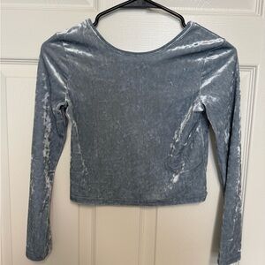 NWOT Gap Kids Velvet Blue Long Sleeve Top Size 8